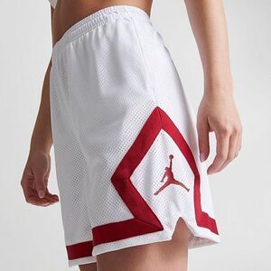 Jordan Heritage Diamond Basketball Shorts White Red DO5032-100 Women's Large L